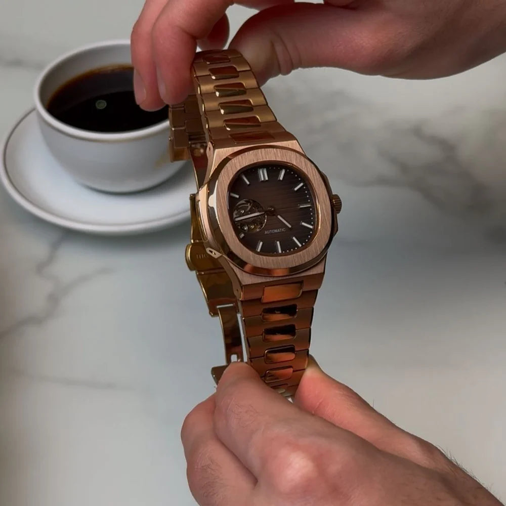 Tissot Nautiko Open Heart Edition | Rose Gold & Chocolate