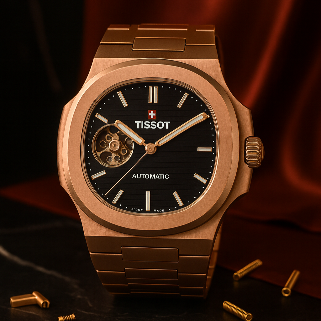 Tissot Nautiko Open Heart Edition | Rose Gold & Chocolate